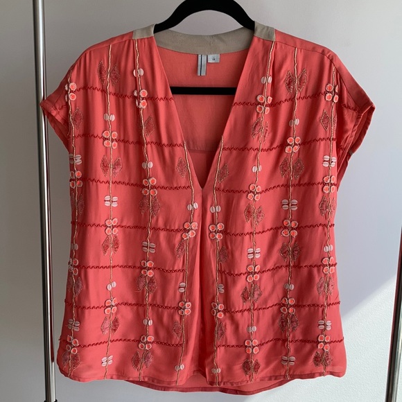 Salmon beaded top - Picture 1 of 3